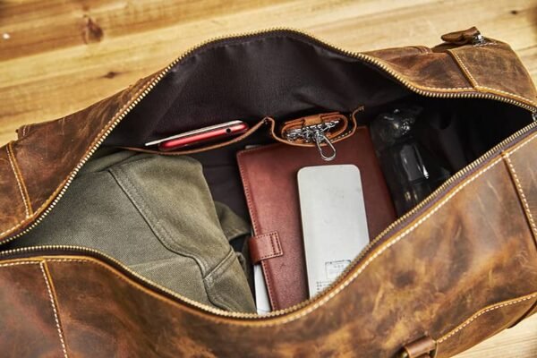Leather Weekender Travel Bag With Shoe Compartment Supplier - Image 19