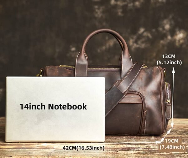 Vintage Leather Weekender Travel Bag | Leather Tote Bag Supplier - Image 6