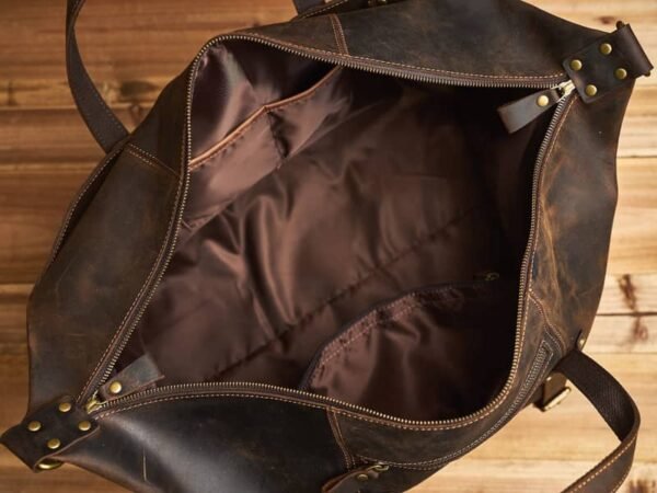 Leather Overnight Duffel Bag For Men 16 Leather Overnight Duffel Bag For Men - Image 16