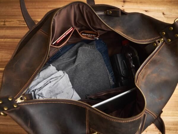 Leather Overnight Duffel Bag For Men 17 Leather Overnight Duffel Bag For Men - Image 17