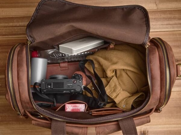 Weekender Travel Bag | Handmade Leather Duffle Bag - Image 18