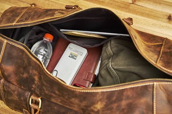 Leather Weekender Travel Bag With Shoe Compartment Supplier - Image 18