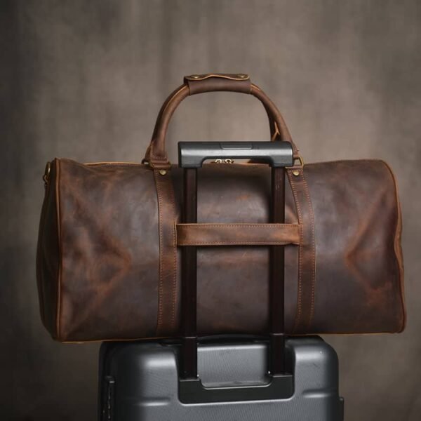 Vintage Leather Weekender Travel Bag Supplier - Image 8