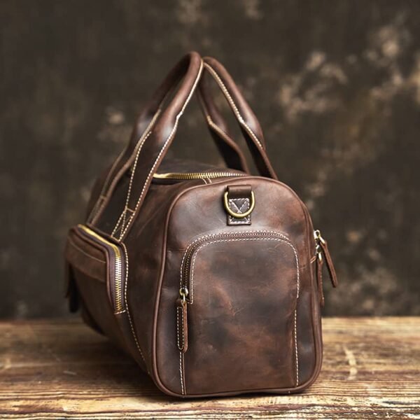 Vintage Leather Weekender Travel Bag | Leather Tote Bag Supplier - Image 5