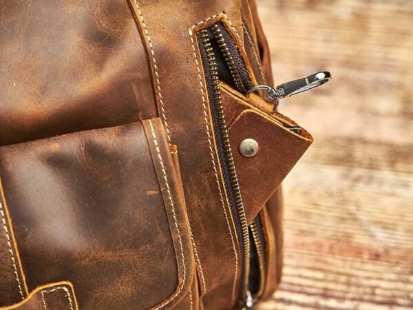 Leather Weekender Travel Bag With Shoe Compartment Supplier - Image 17