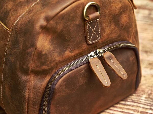 Leather Weekender Travel Bag With Shoe Compartment Supplier - Image 14