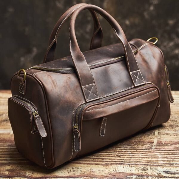 Vintage Leather Weekender Travel Bag | Leather Tote Bag Supplier - Image 7