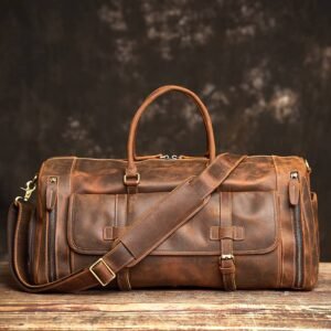 vintage leather travel bag 9 10