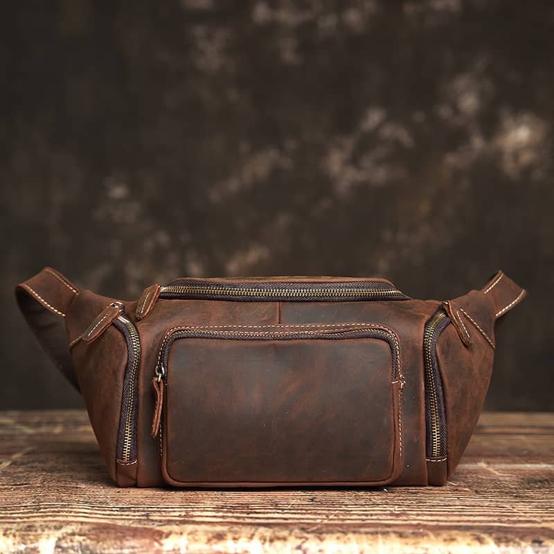 Vintage Leather Chest Bag | Leather Large Fanny Pack Supplier 3 Vintage Leather Chest Bag | Leather Large Fanny Pack Supplier - Image 3