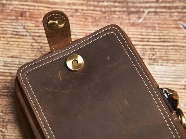 Retro Leather Waist Bag | Leather Mini Shoulder Bag Supplier - Image 9