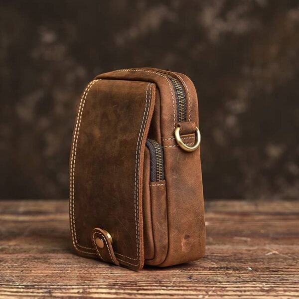 Retro Leather Waist Bag | Leather Mini Shoulder Bag Supplier - Image 5