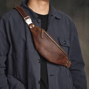 Vintage Leather Mini Chest Bag | Leather Fanny Pack