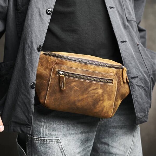 Retro Leather Chest Bag | Leather Large Fanny Pack Supplier 8 Retro Leather Chest Bag | Leather Large Fanny Pack Supplier - Image 8