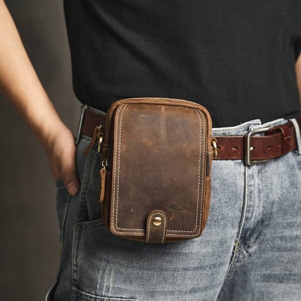 Retro Leather Waist Bag | Leather Mini Shoulder Bag Supplier - Image 6