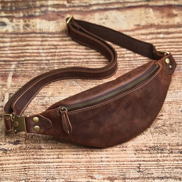 Vintage Leather Mini Chest Bag | Leather Fanny Pack 7 Vintage Leather Mini Chest Bag | Leather Fanny Pack - Image 7