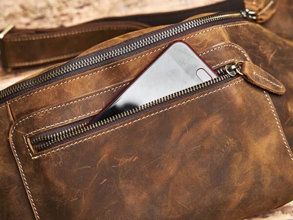 Retro Leather Chest Bag | Leather Large Fanny Pack Supplier 12 Retro Leather Chest Bag | Leather Large Fanny Pack Supplier - Image 12