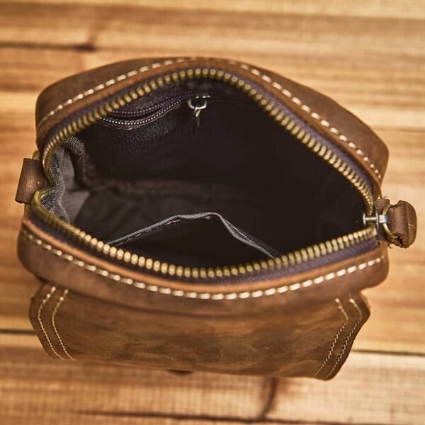 Retro Leather Waist Bag | Leather Mini Shoulder Bag Supplier - Image 16