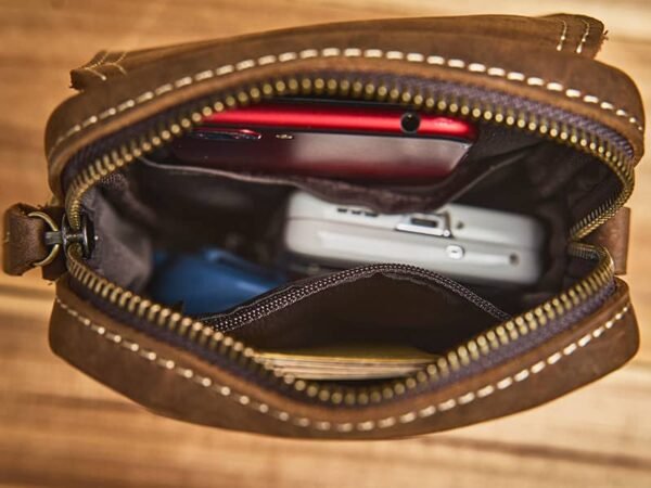 Retro Leather Waist Bag | Leather Mini Shoulder Bag Supplier - Image 15