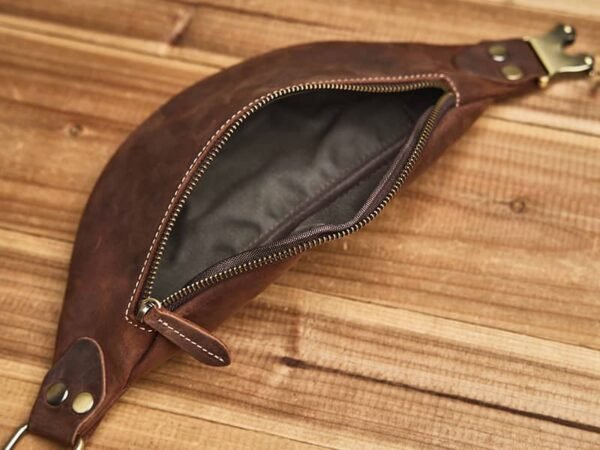 Vintage Leather Mini Chest Bag | Leather Fanny Pack 13 Vintage Leather Mini Chest Bag | Leather Fanny Pack - Image 13
