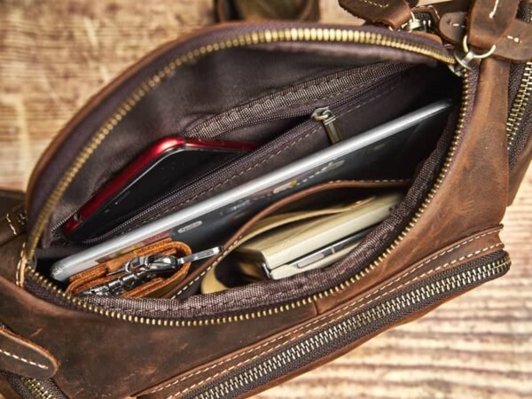 Vintage Leather Chest Bag | Leather Large Fanny Pack Supplier 15 Vintage Leather Chest Bag | Leather Large Fanny Pack Supplier - Image 15