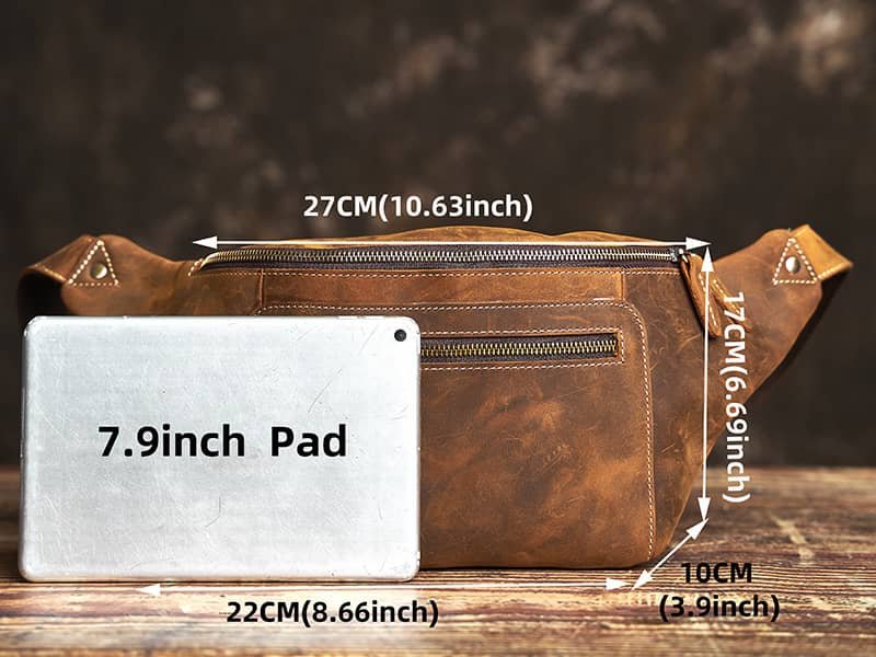 Retro Leather Chest Bag | Leather Large Fanny Pack Supplier 16 vintage leather waist bag 18 6