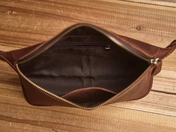 Vintage Leather Chest Bag | Leather Large Fanny Pack - Image 15