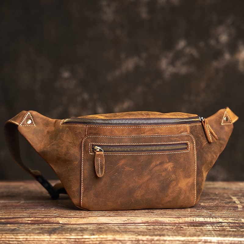 Retro Leather Chest Bag | Leather Large Fanny Pack Supplier 1 Retro Leather Chest Bag | Leather Large Fanny Pack Supplier