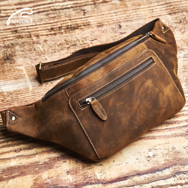 Retro Leather Chest Bag | Leather Large Fanny Pack Supplier 6 Retro Leather Chest Bag | Leather Large Fanny Pack Supplier - Image 6
