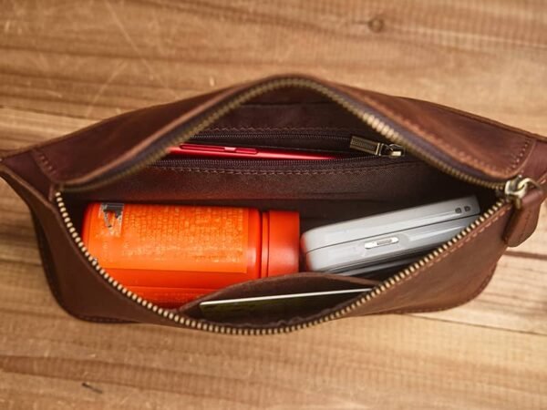 Vintage Leather Chest Bag | Leather Large Fanny Pack - Image 16