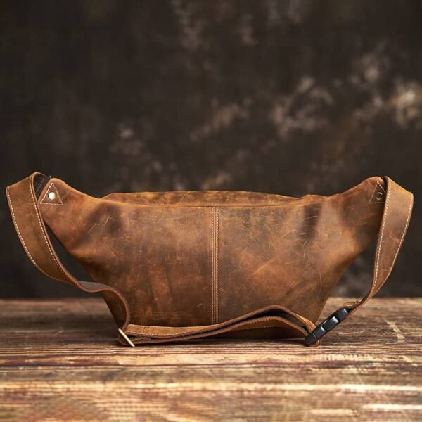 Retro Leather Chest Bag | Leather Large Fanny Pack Supplier 5 Retro Leather Chest Bag | Leather Large Fanny Pack Supplier - Image 5