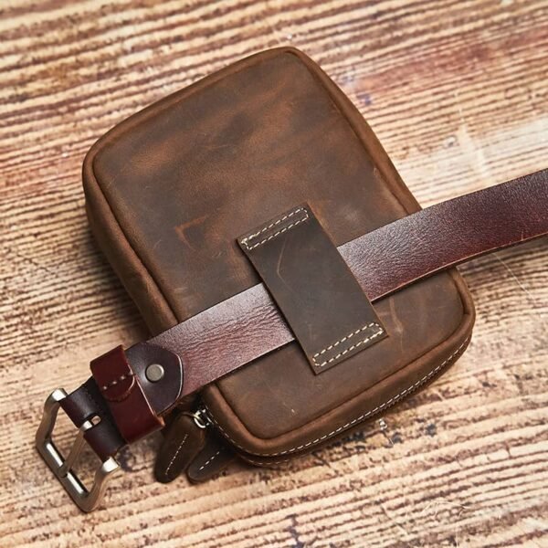Retro Leather Waist Bag | Leather Mini Shoulder Bag Supplier - Image 13