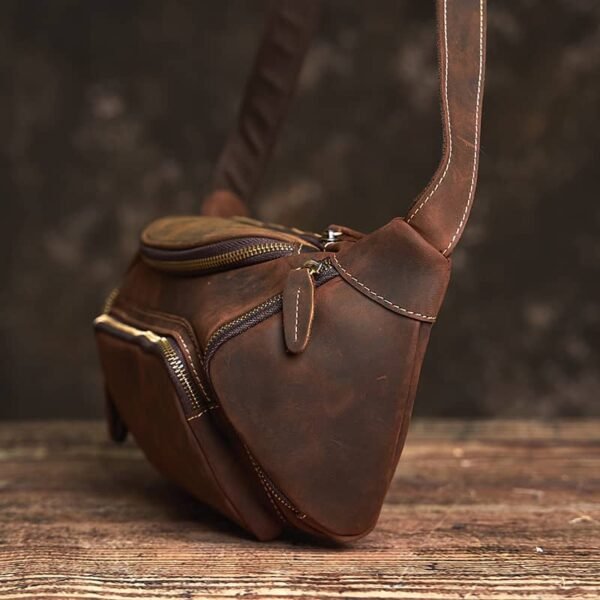 Vintage Leather Chest Bag | Leather Large Fanny Pack Supplier 6 Vintage Leather Chest Bag | Leather Large Fanny Pack Supplier - Image 6