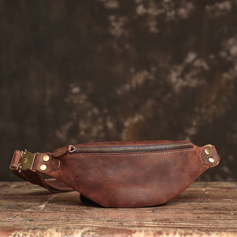 Vintage Leather Mini Chest Bag | Leather Fanny Pack 2 Vintage Leather Mini Chest Bag | Leather Fanny Pack - Image 2