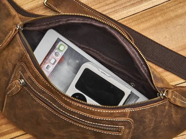 Retro Leather Chest Bag | Leather Large Fanny Pack Supplier 14 Retro Leather Chest Bag | Leather Large Fanny Pack Supplier - Image 14