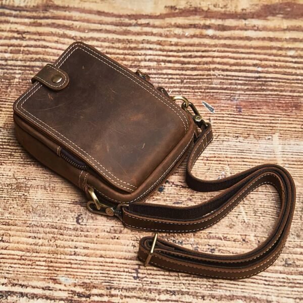Retro Leather Waist Bag | Leather Mini Shoulder Bag Supplier - Image 8