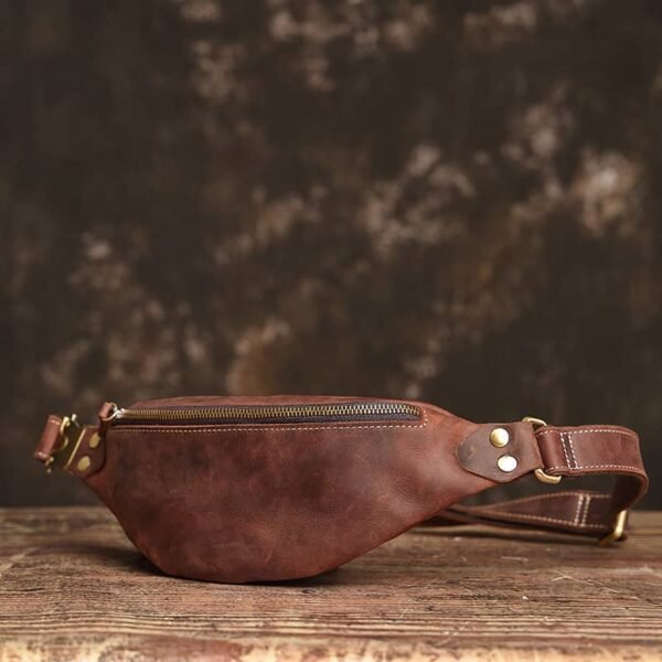Vintage Leather Mini Chest Bag | Leather Fanny Pack 5 Vintage Leather Mini Chest Bag | Leather Fanny Pack - Image 5