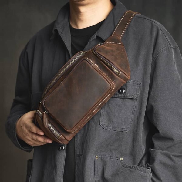 Vintage Leather Chest Bag | Leather Large Fanny Pack Supplier 8 Vintage Leather Chest Bag | Leather Large Fanny Pack Supplier - Image 8