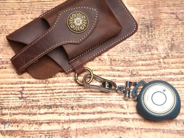 Retro Leather Mini Waist Bag | India Badge Leather Fanny Pack - Image 12