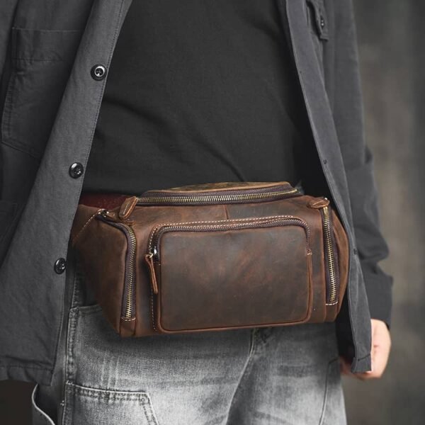 Vintage Leather Chest Bag | Leather Large Fanny Pack Supplier 5 Vintage Leather Chest Bag | Leather Large Fanny Pack Supplier - Image 5