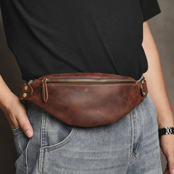 Vintage Leather Mini Chest Bag | Leather Fanny Pack 8 Vintage Leather Mini Chest Bag | Leather Fanny Pack - Image 8