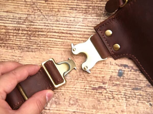 Vintage Leather Chest Bag | Leather Large Fanny Pack - Image 13