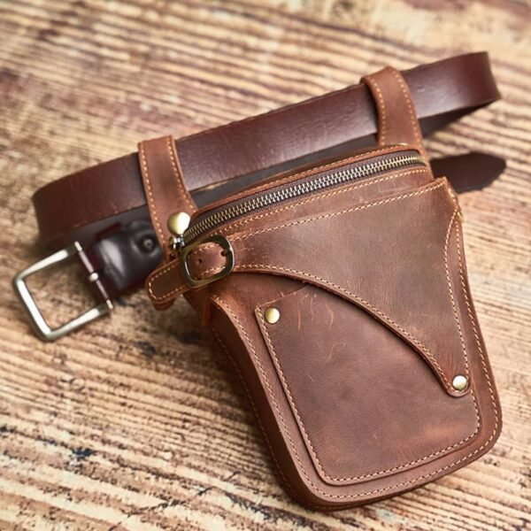 Vintage Large Leather Fanny Pack | Handmade Leather Waist Bag Wholesalers 5 Vintage Large Leather Fanny Pack | Handmade Leather Waist Bag Wholesalers - Image 5