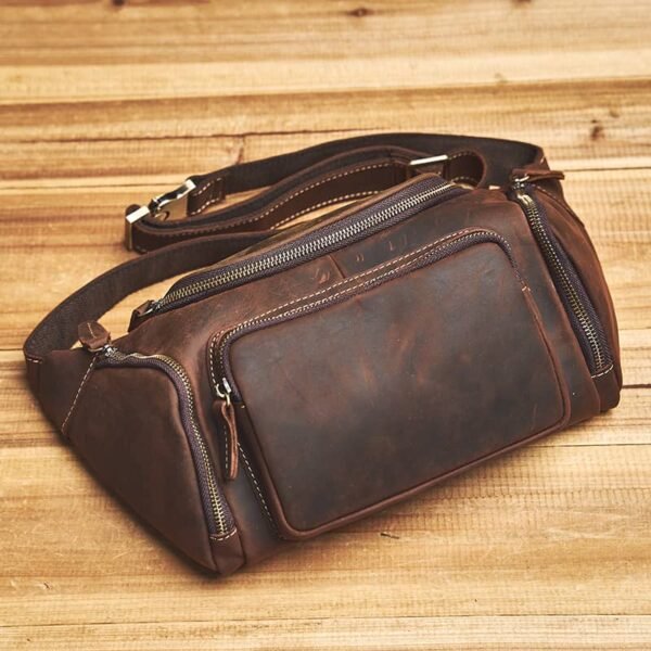 Vintage Leather Chest Bag | Leather Large Fanny Pack Supplier 7 Vintage Leather Chest Bag | Leather Large Fanny Pack Supplier - Image 7