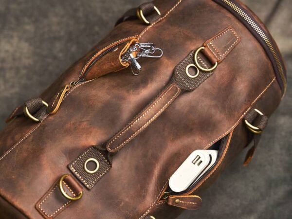 Vintage Large Leather Backpack | Multifunctional - Image 12