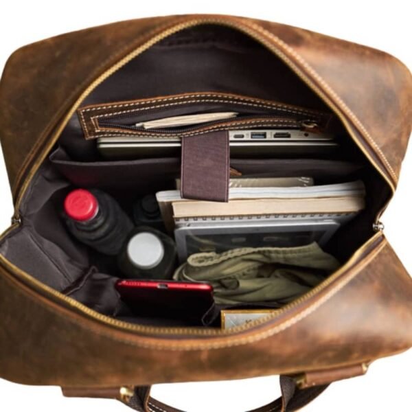 Vintage Large Leather Backpack | With Carry Handle - Image 18