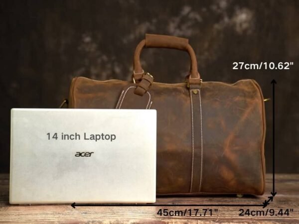 Retro Leather Weekender Travel Bag | Leather Tote Bag Supplier - Image 7