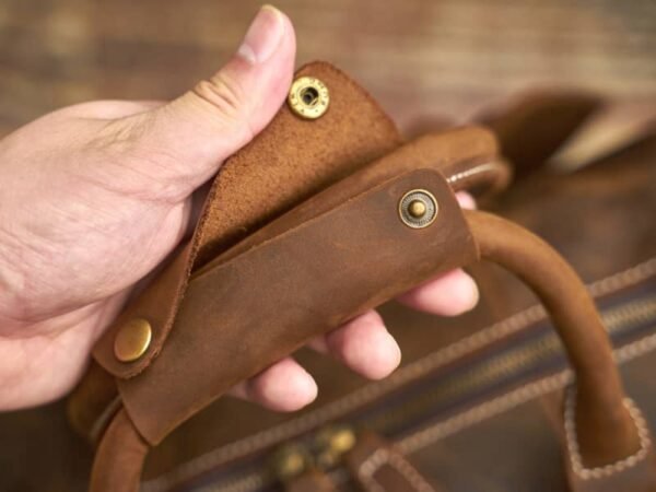Retro Leather Weekender Travel Bag | Leather Tote Bag Supplier - Image 6