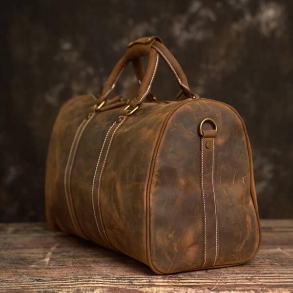 Retro Leather Weekender Travel Bag | Leather Tote Bag Supplier - Image 5