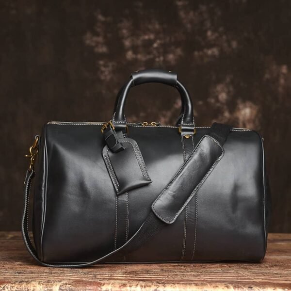 Retro Leather Weekender Travel Bag | Leather Tote Bag Supplier - Image 18