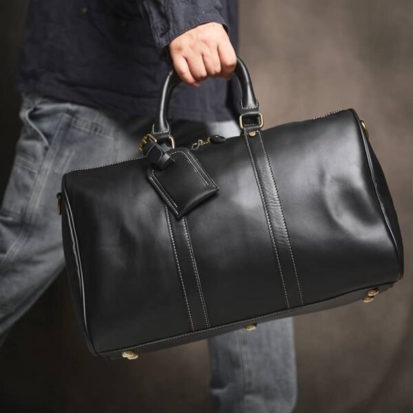 Retro Leather Weekender Travel Bag | Leather Tote Bag Supplier - Image 16
